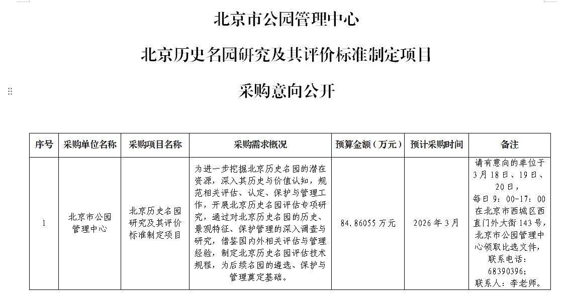 北京市公园管理中心北京历史名园研究及其评价标准制定项目采购意向公开.JPG