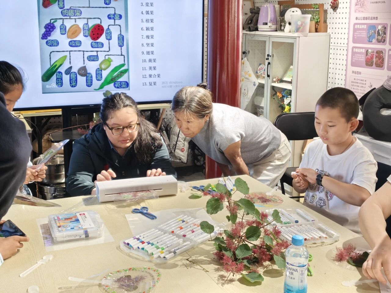 制作黄栌花团扇