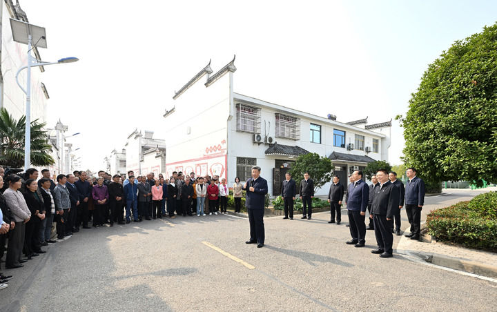 习近平在咸宁市嘉鱼县潘家湾镇四邑村考察时，同村民们亲切交流.jpg